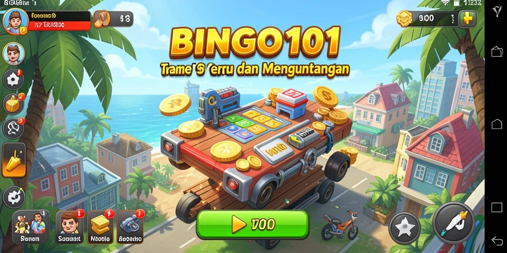 Tampilan gameplay seru BINGO101 dengan suasana bingo yang hidup.