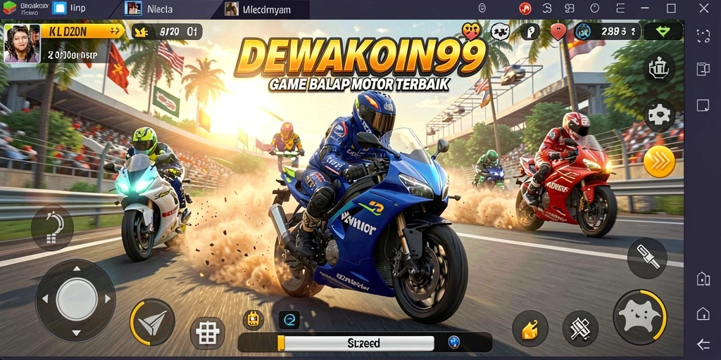 Tampilan menarik dari gameplay balap motor DEWAKOIN99.