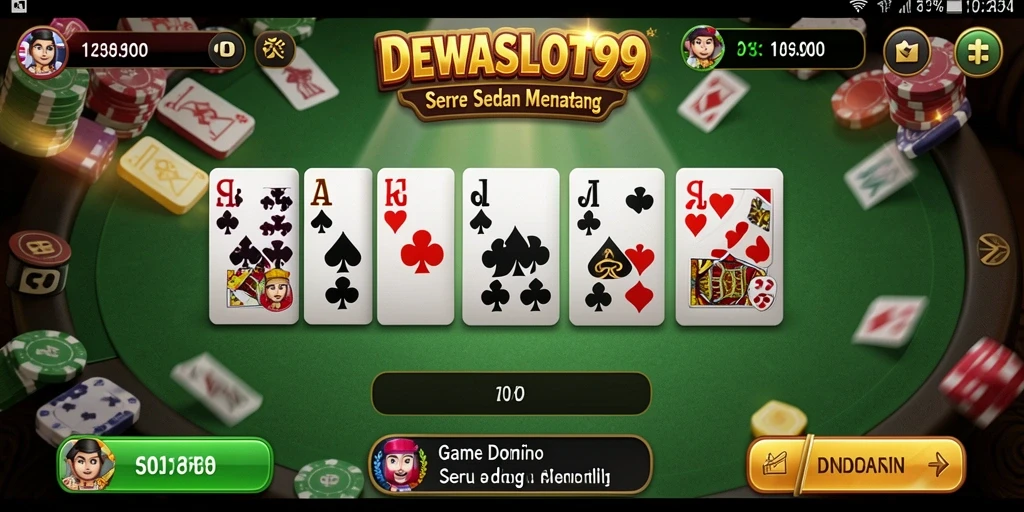 Tampilan utama gameplay DEWASLOT99 dengan suasana permainan Domino.
