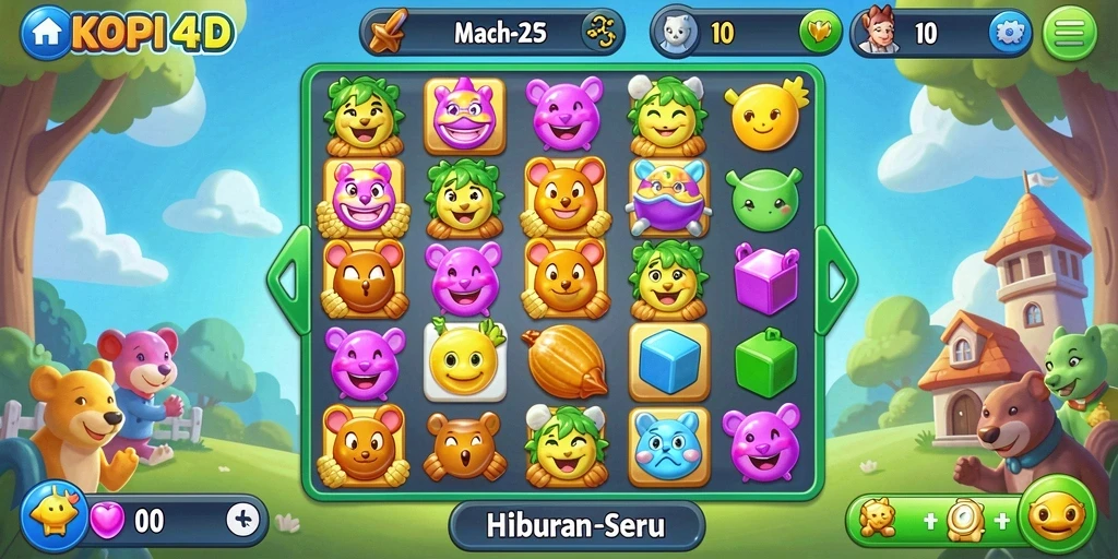 Screenshot gameplay KOPI4D menampilkan keseruan mencocokkan item.