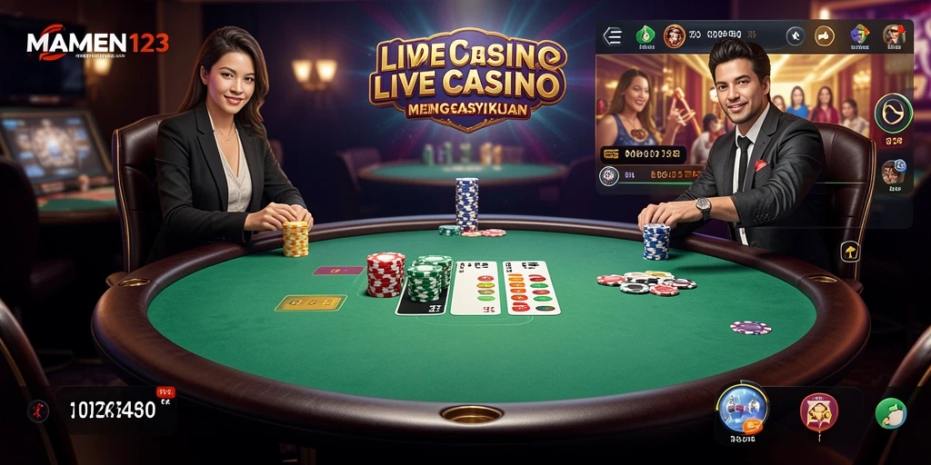 Tampilan menarik dari gameplay Live Casino MAMEN123 yang mendebarkan.