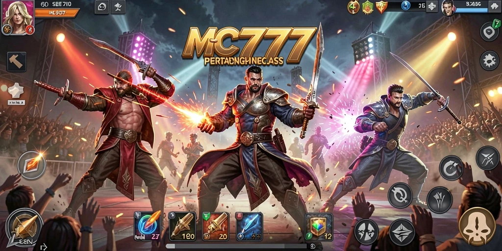 Screenshot gameplay MC777 menampilkan aksi pertarungan yang mendebarkan dan grafis menawan.