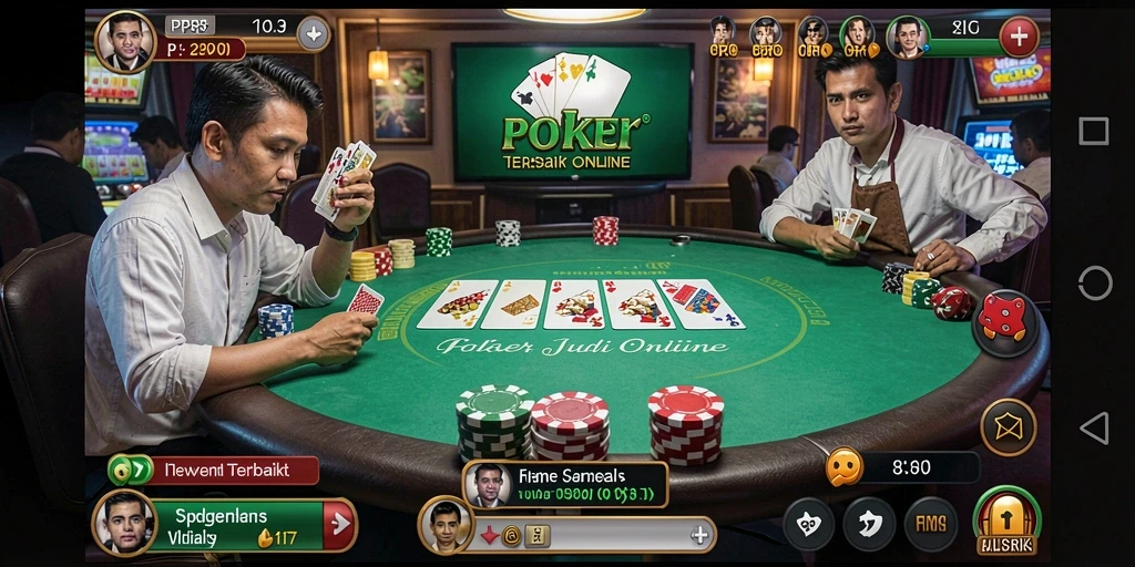 Screenshot gameplay PP88 menampilkan suasana poker yang mendebarkan.