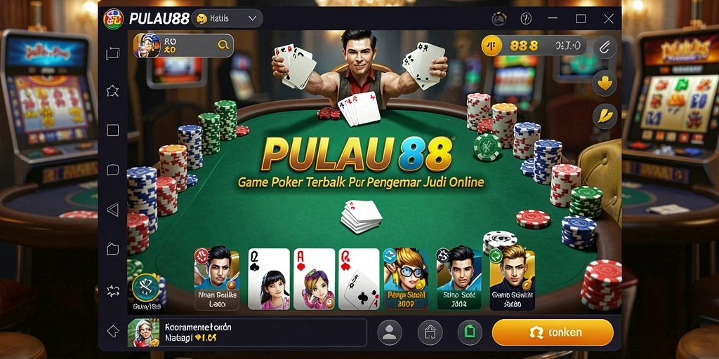 Screenshot gameplay PULAU88 menampilkan suasana permainan Poker yang mendebarkan.